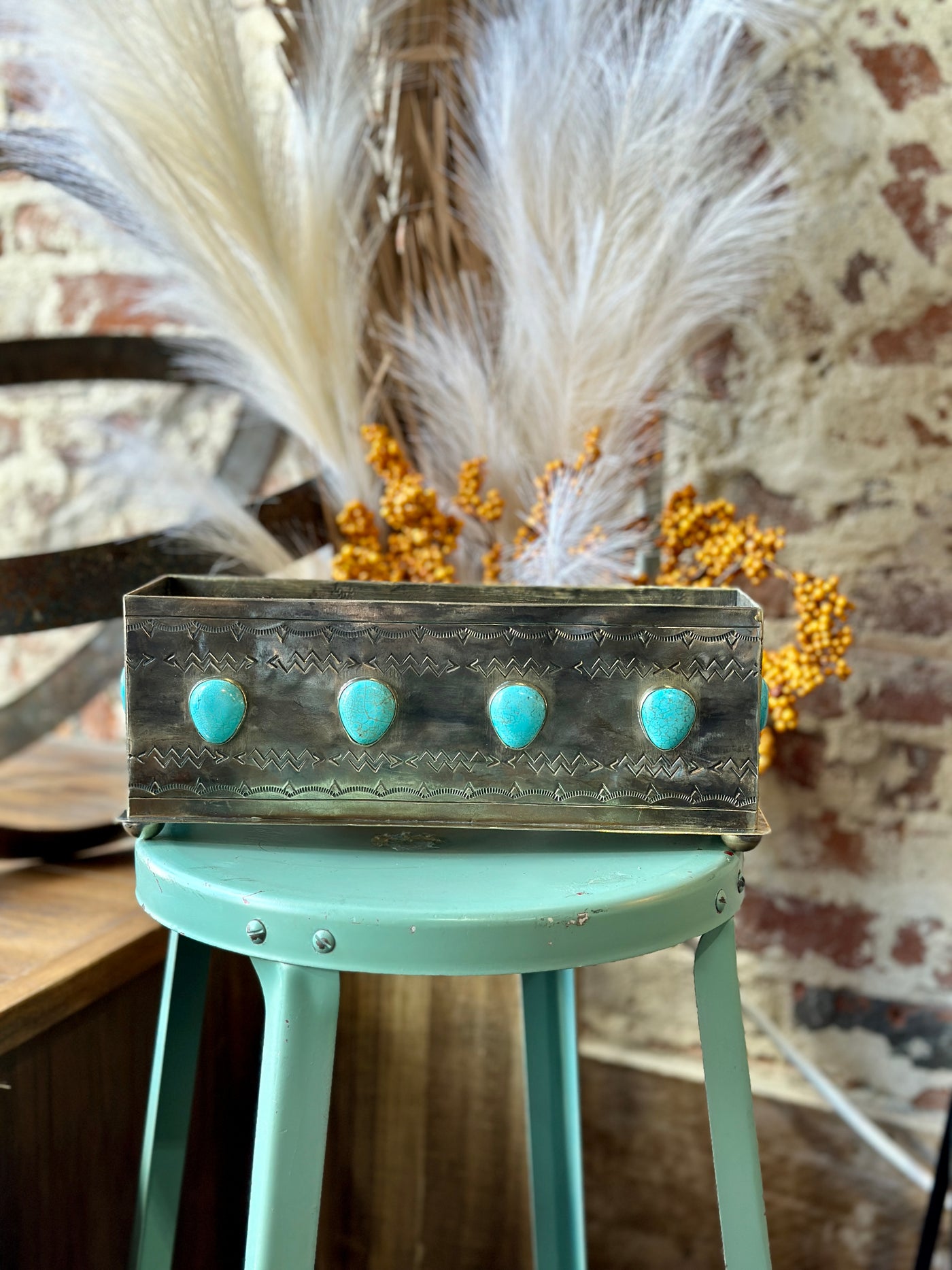 Sterling Silver & Turquoise Nugget Planter ✜ON SALE NOW: 25% OFF✜