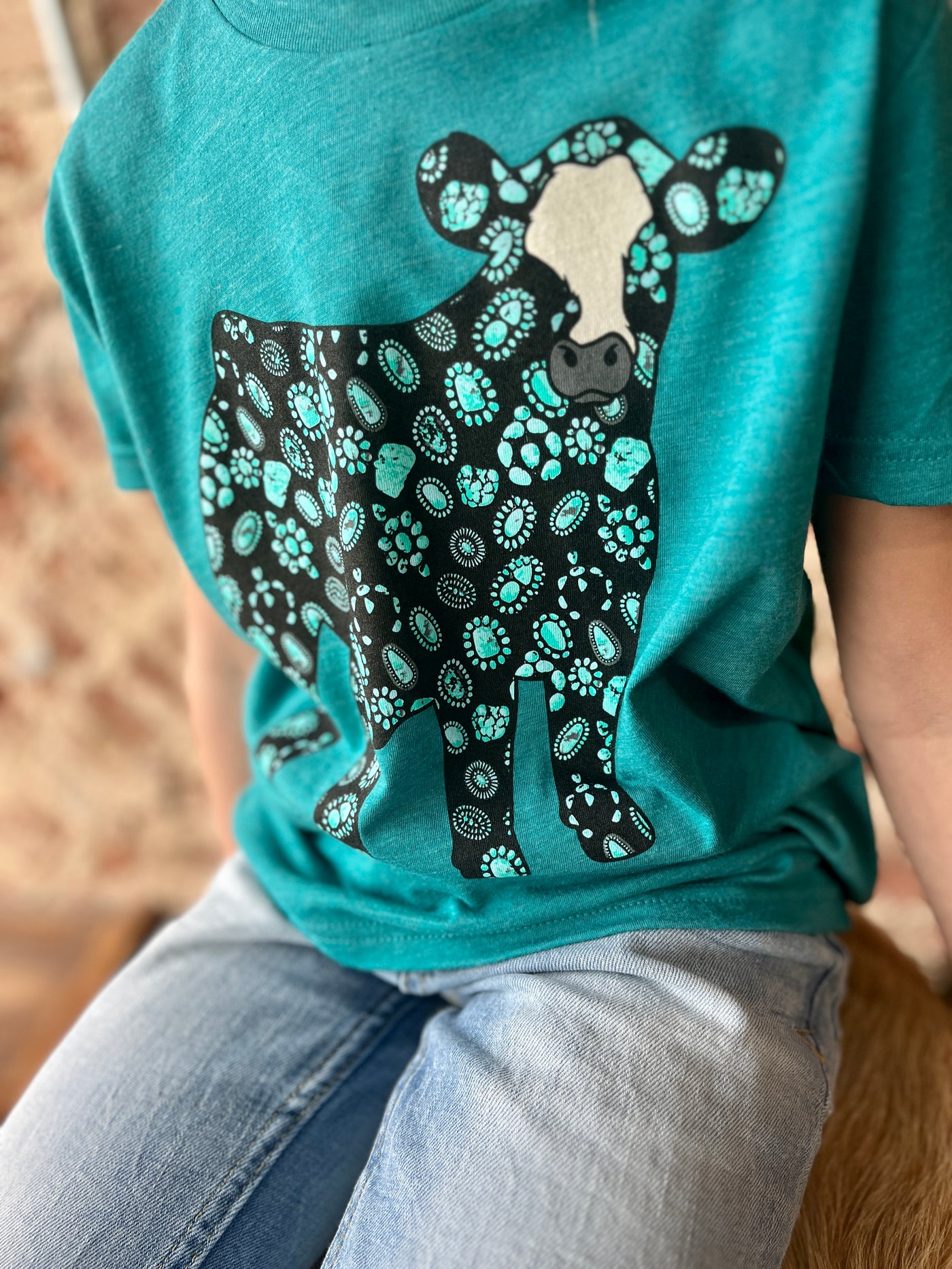 Timber Turquoise Show Steer Youth Graphic Tee