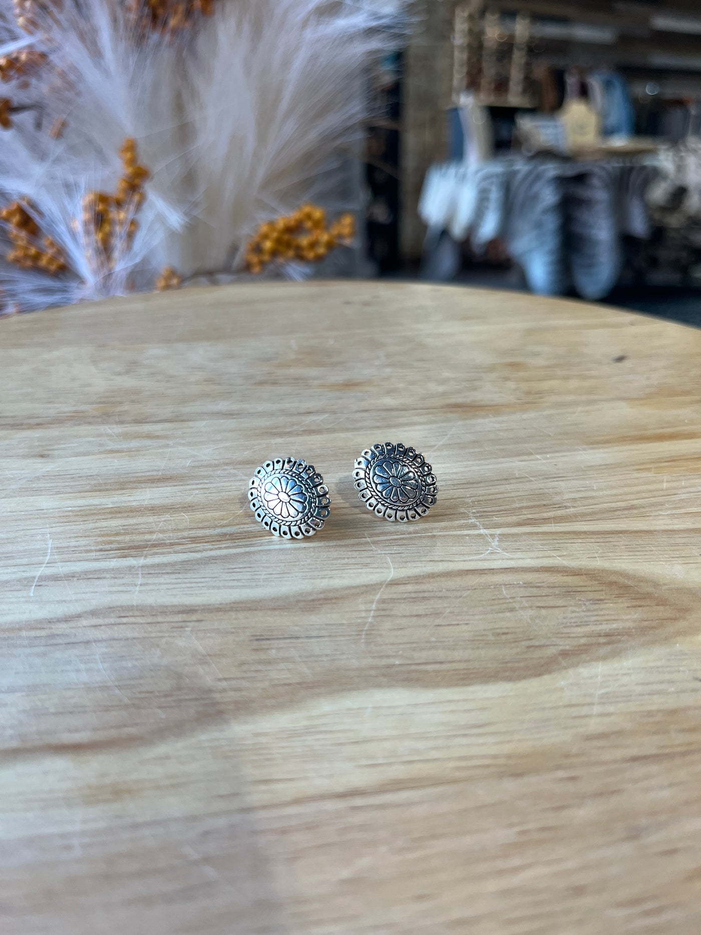 Traci Silver Concho Earrings