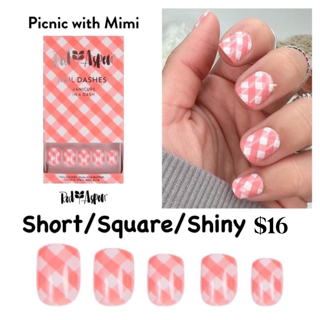 Red Aspen Nail Dashes [Picnic with Mimi]