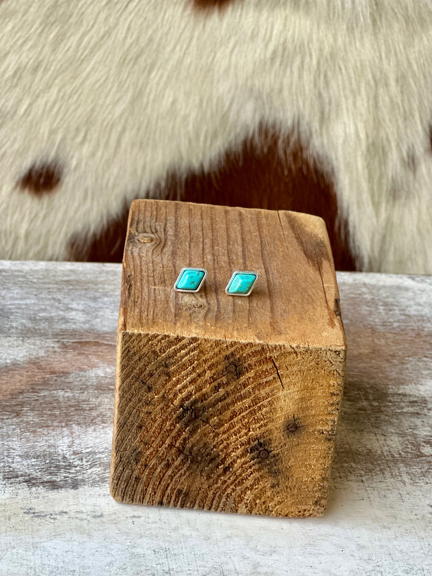 Mater Diamond Turquoise Stud Earrings