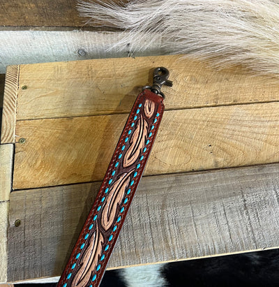 Thumper Tooled Leather Purse Strap