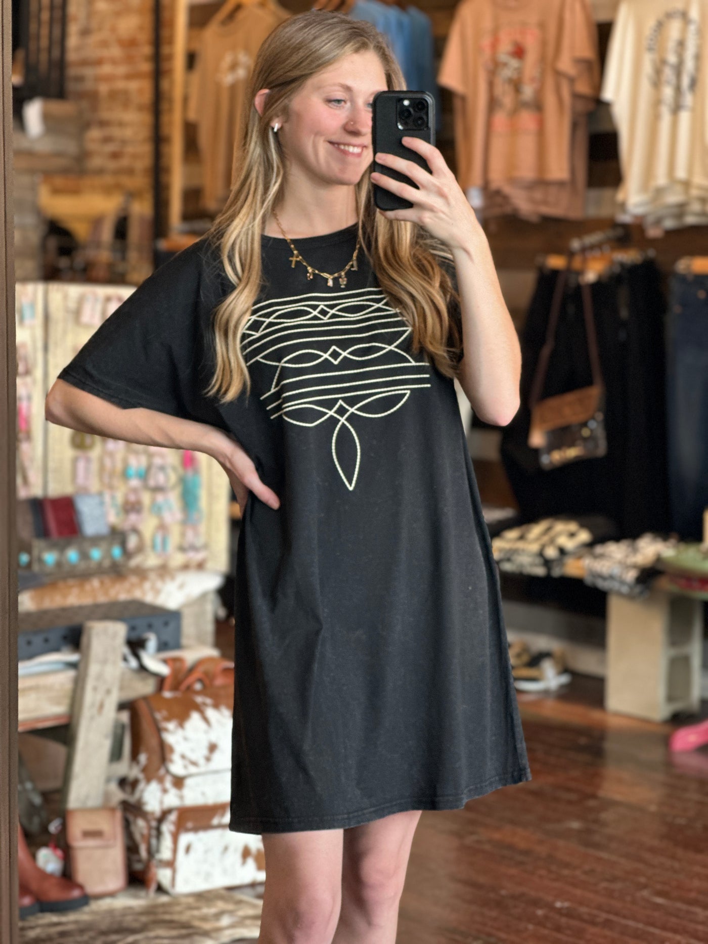 Triana Boot Stitch Graphic Tee Dress ✜ON SALE NOW✜