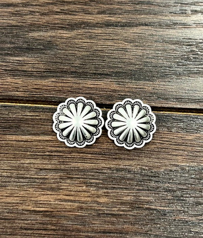 Shiloh Round Concho Stud Earrings