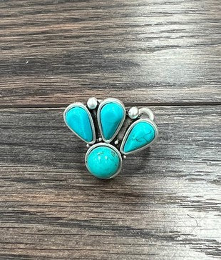Patsy Faux Turquoise Cluster Ring