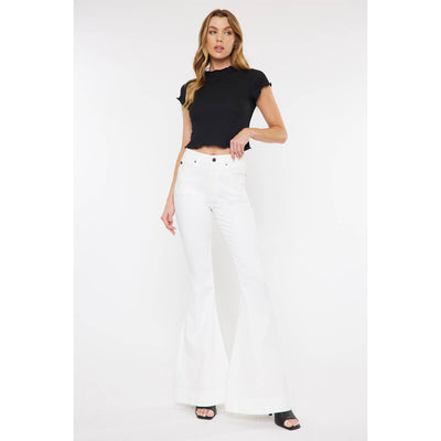 Kancan Fallon High Rise Flare Jeans [White] ✜ON SALE NOW: 40% OFF✜