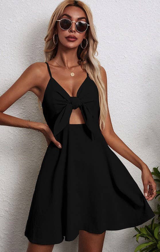 Scott Front Bow Dress [Black] ✜ON SALE NOW✜