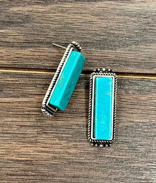 Lauren Bar Turquoise Stud Earrings