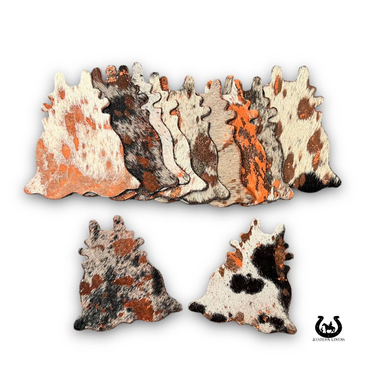 Savannah Bee Cowhide Coasters [Set of 4]