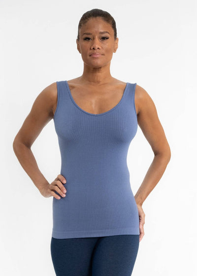 Brilee Ribbed Reversible Tank [Steel Blue] ✜ON SALE NOW✜