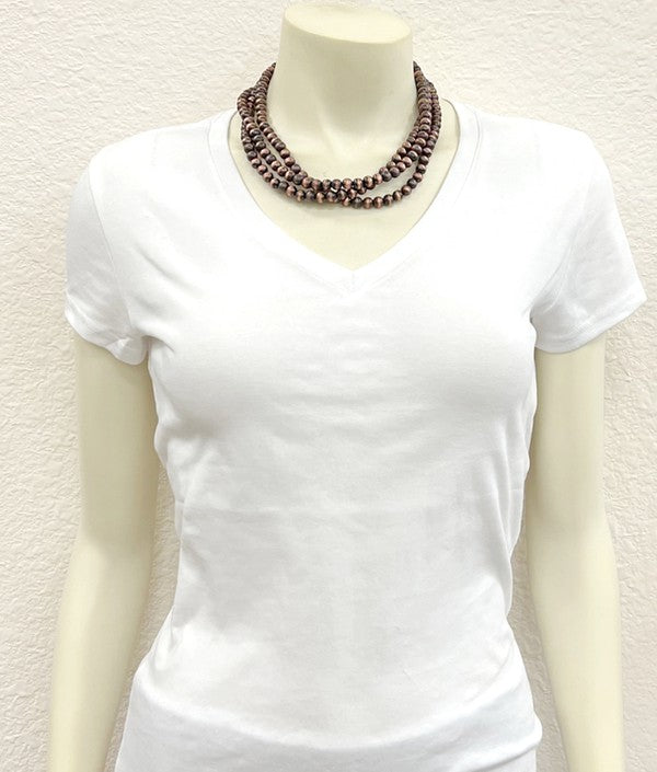 Kristen Layered Copper Navajo Pearl Necklace