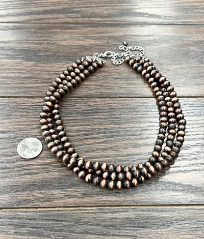 Kristen Layered Copper Navajo Pearl Necklace