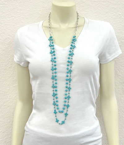 Liza Two Strand Turquoise Bead Necklace
