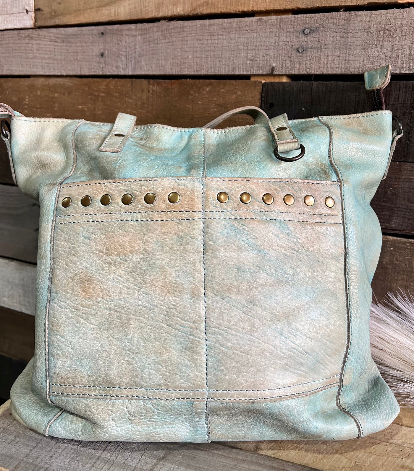 Penelope Leather Tote Bag [Pistachio Green]