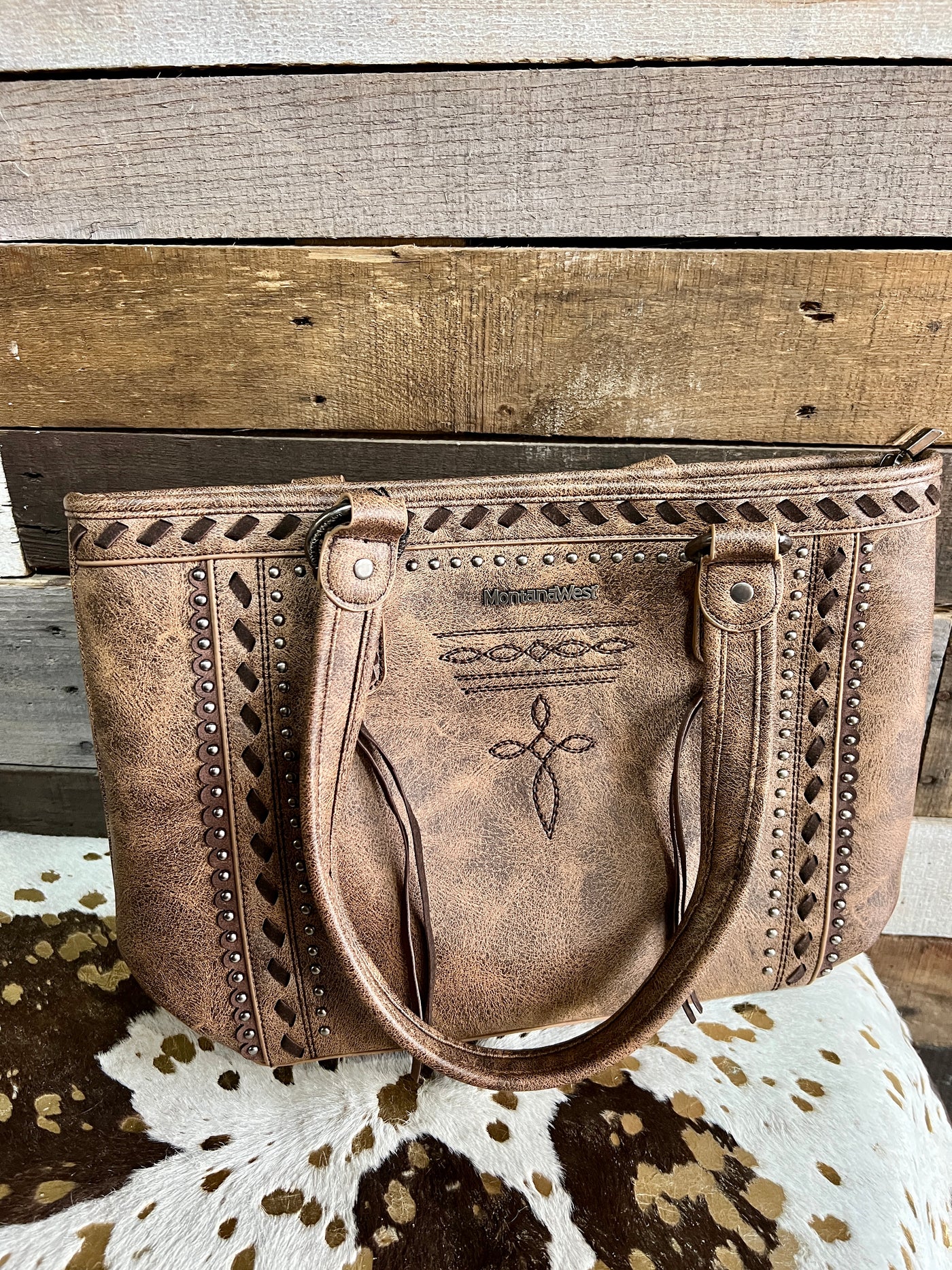 Harold Leather Whipstitch Tote bag
