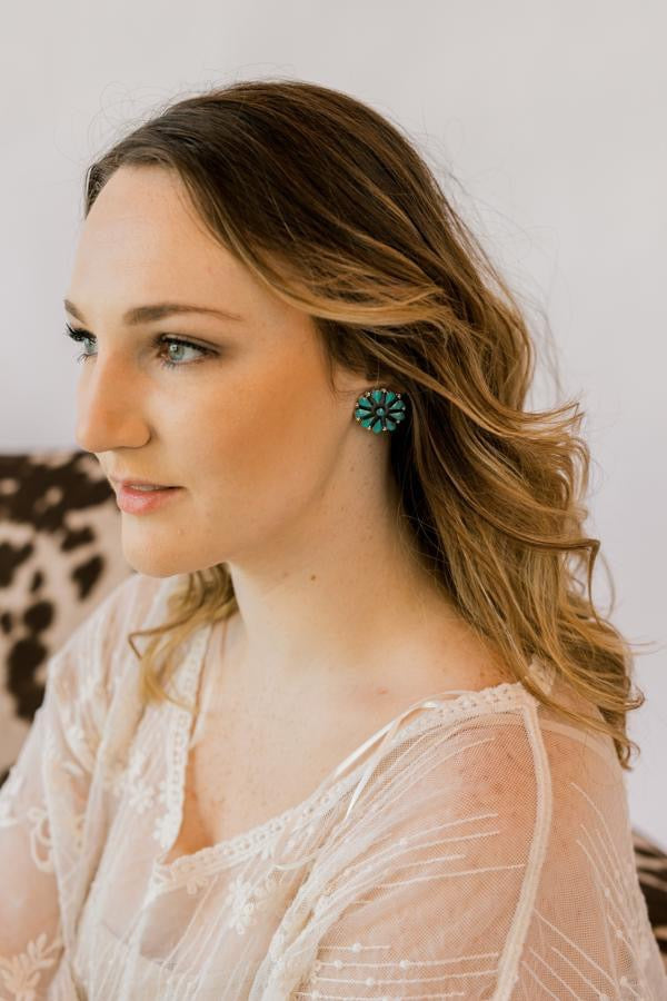 Watch Yourself Authentic Turquoise Cluster Earrings