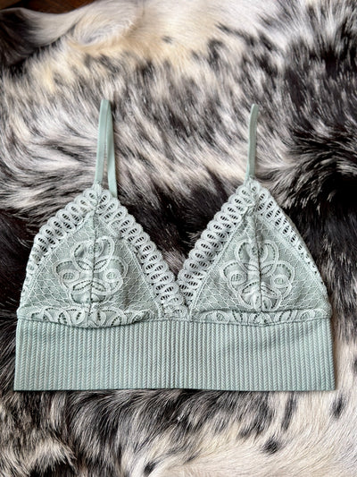 Angie Lace Bralette [Sage Green]