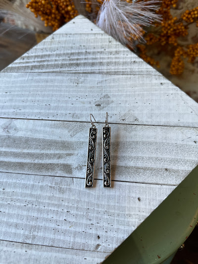Tiffany Silver Floral Engraved Earrings