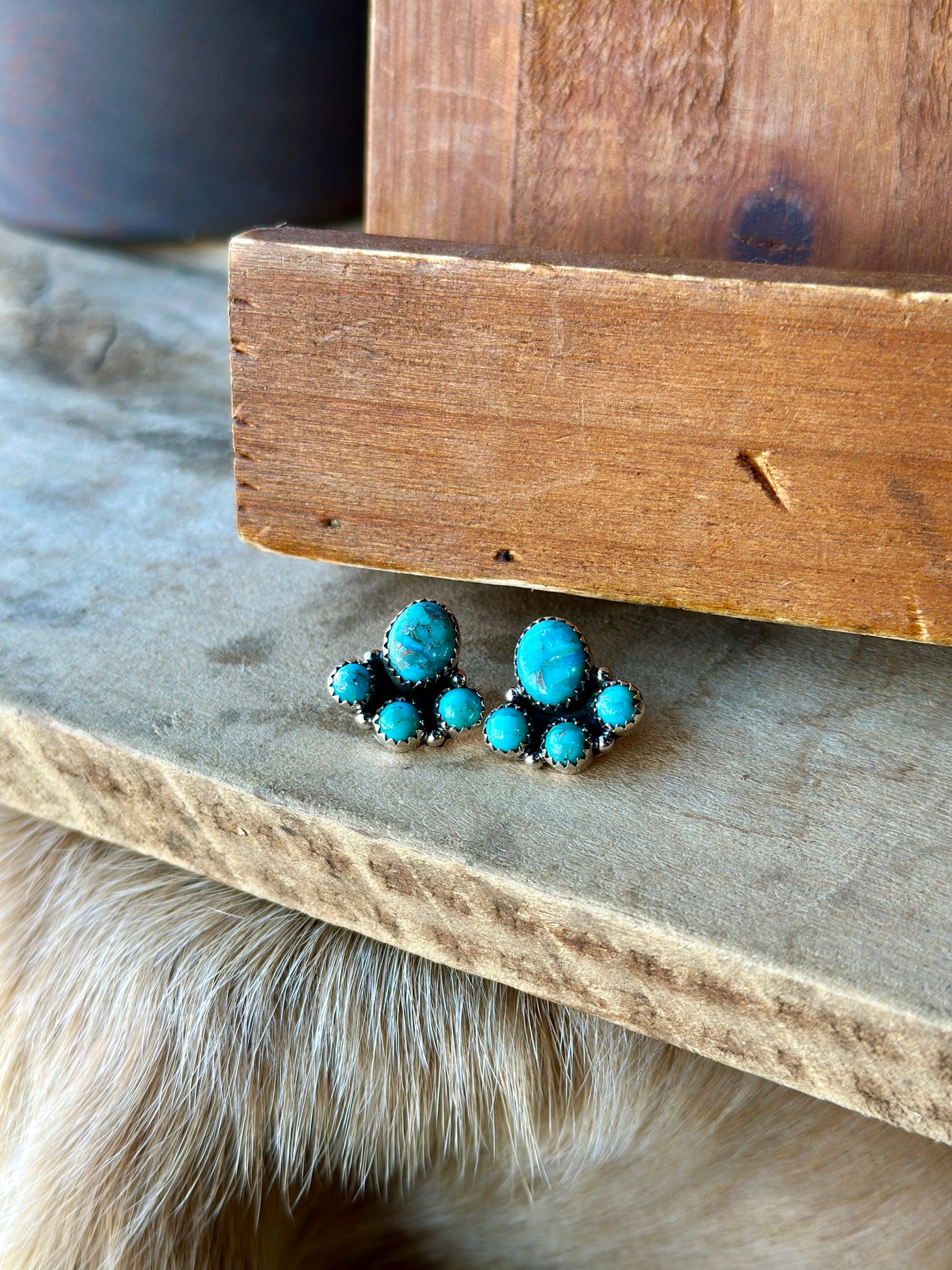 Ryder Authentic Turquoise Cluster Earrings