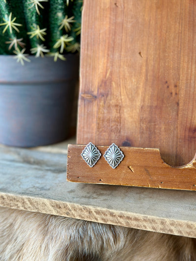 Dawson Diamond-Shaped Concho Earrings