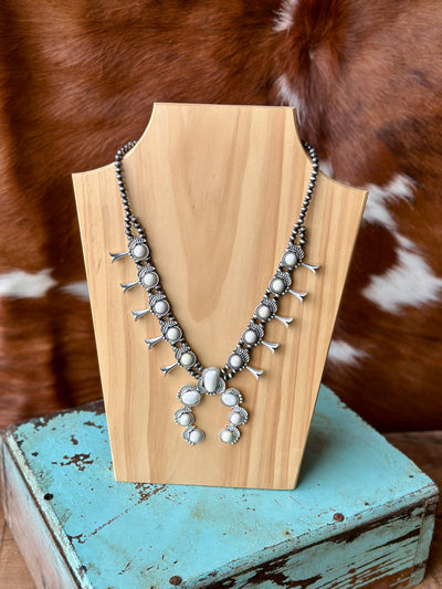 RumChata White Stone Squash Blossom Necklace