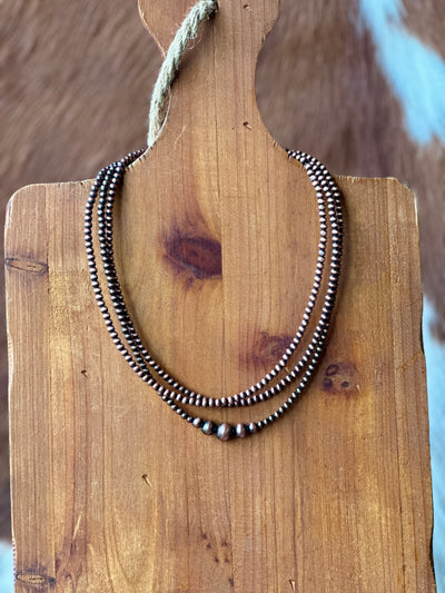 Arvy Copper Navajo Pearl Layered Necklace