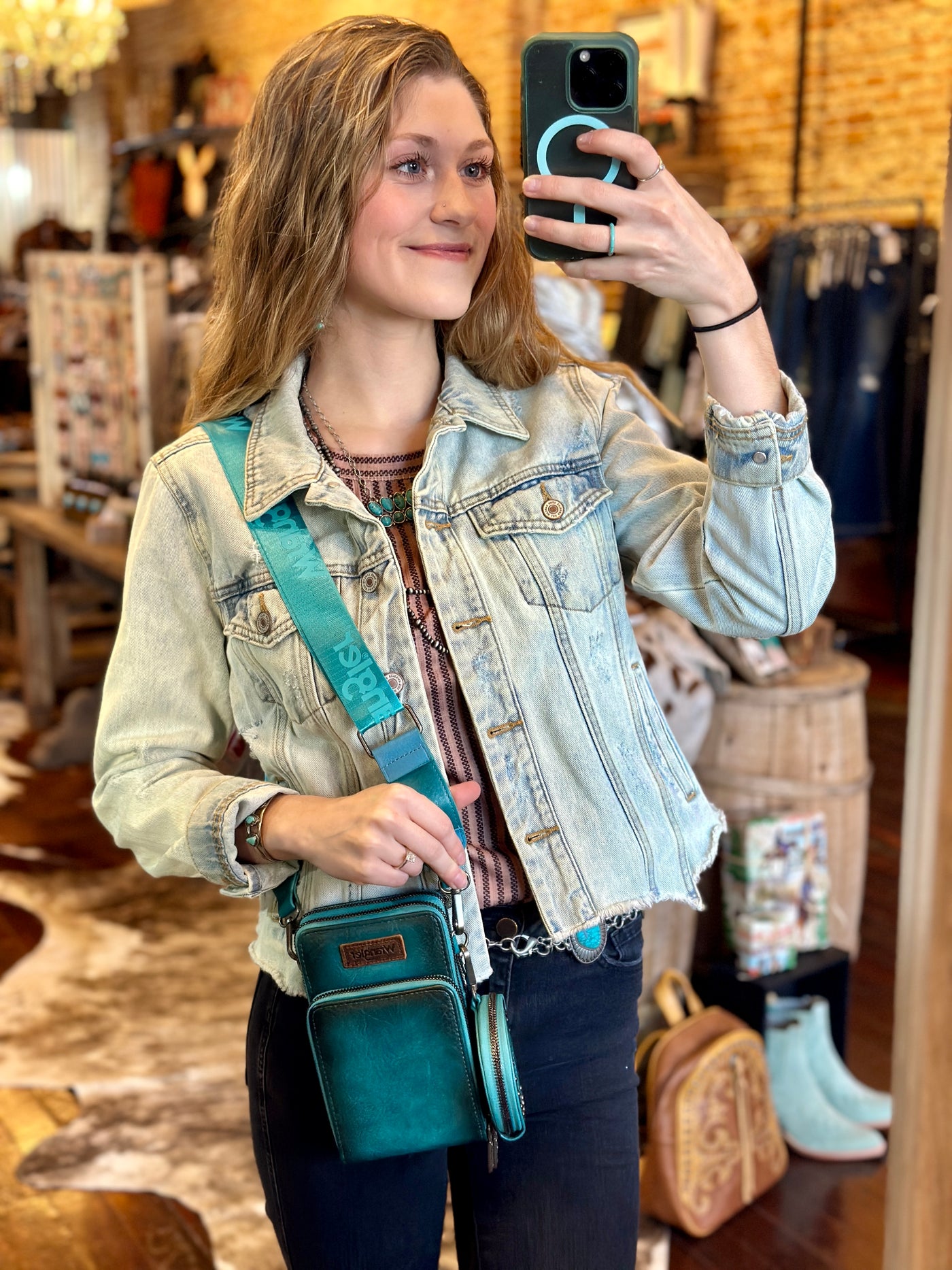 Wrangler Crossbody Cell Phone Purse | Turquoise