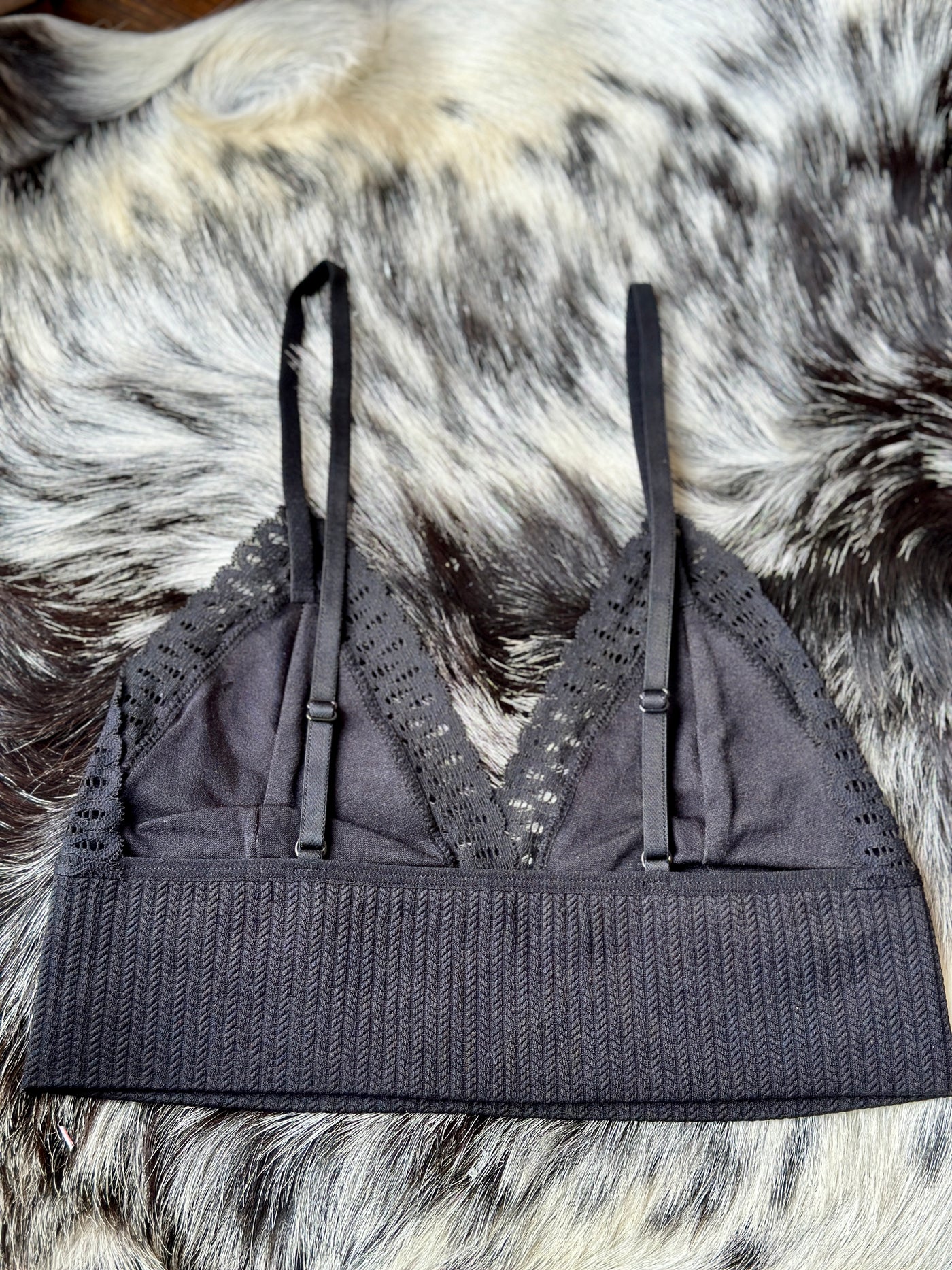 Angie Lace Bralette [Black] Rear View