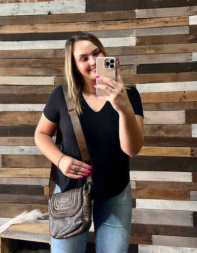 Skippy Leather Top Flap Crossbody