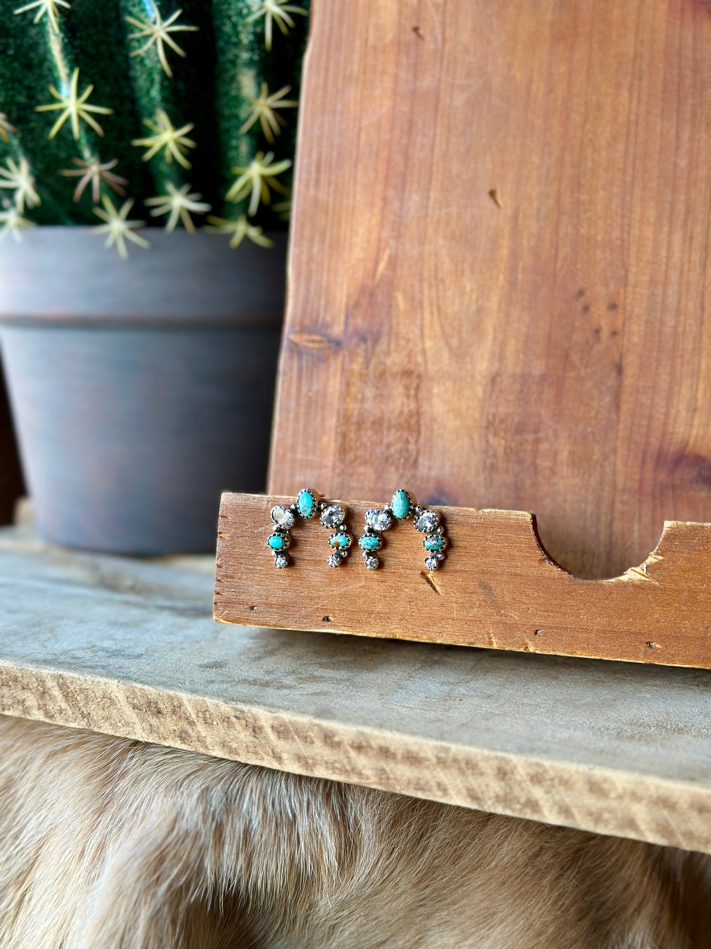 Lovella Authentic Turquoise Squash Blossom Earrings