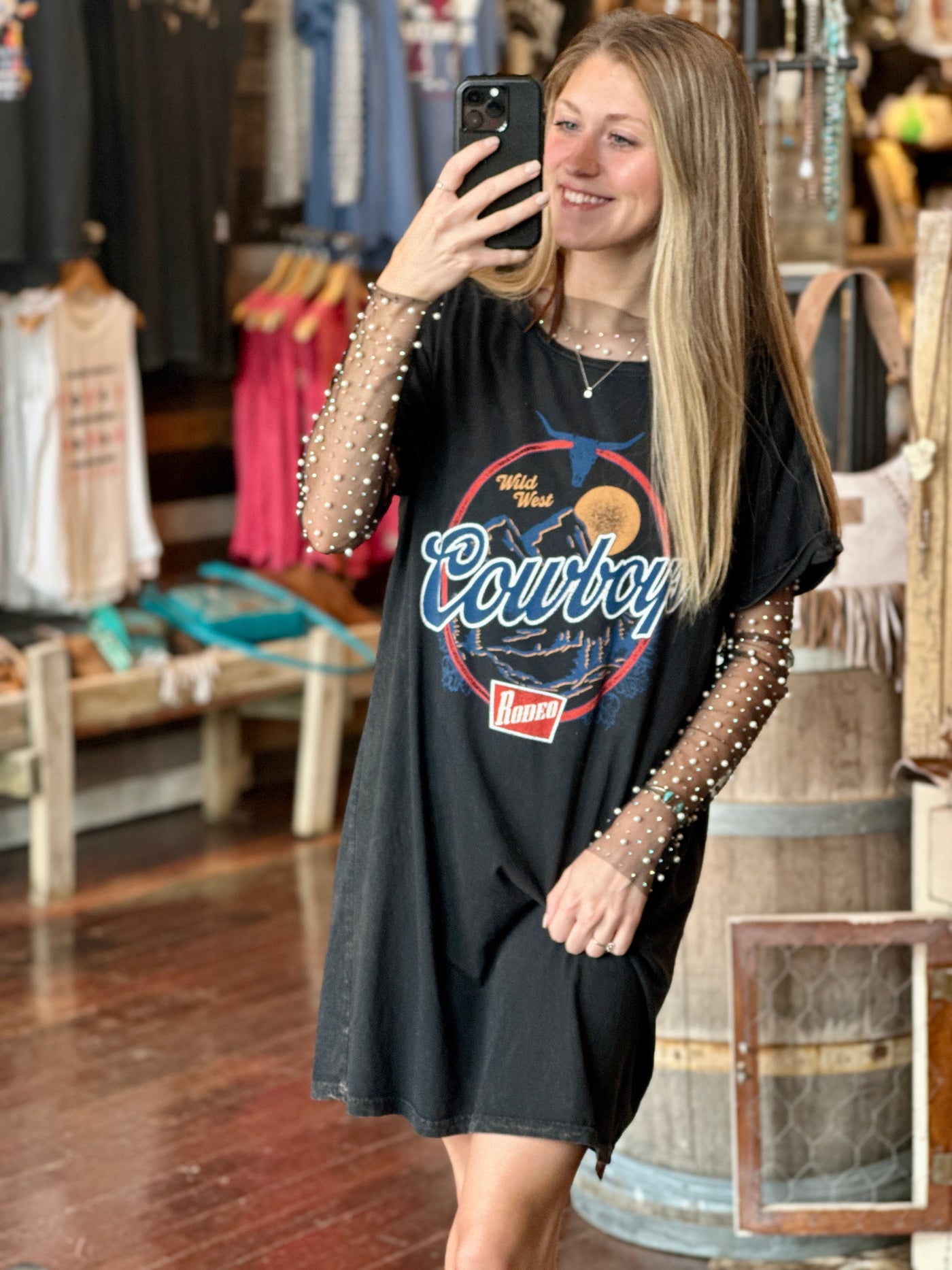 Welch Cowboys Graphic Tee Dress  ✜ON SALE NOW✜