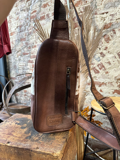 Christal Tooled Leather Western Sling Bag