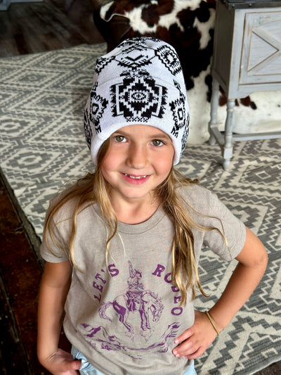 Hooey Beanie [White & Black Aztec]