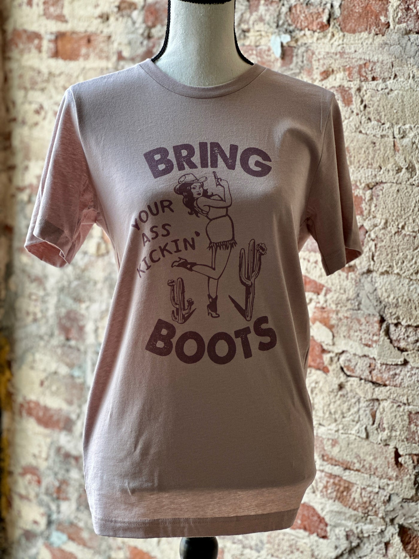 Ada Bring Your Boots Graphic Tee On Mannequin