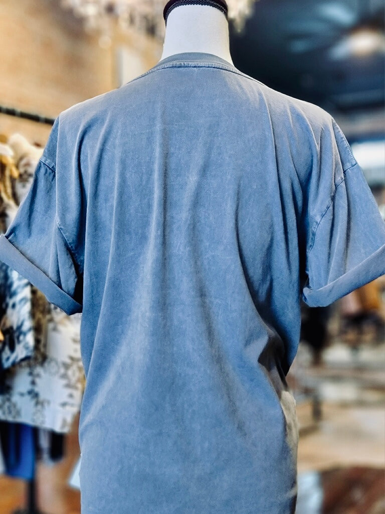 Back View of Oversized Graphic Tee Showing Loose Fit