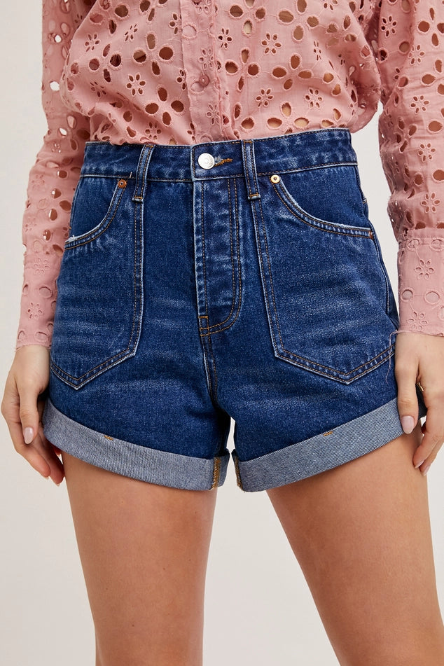 Ainsley High Rise Denim Shorts