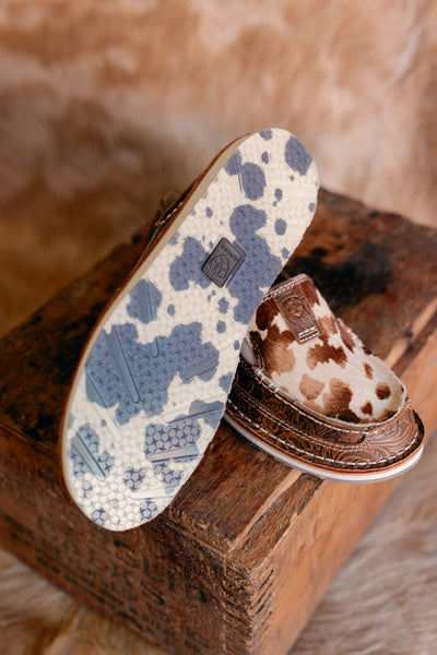Ariat Cruiser Slip On Shoe [Tan Floral Emboss Brindle Cow print Hair on Hide]