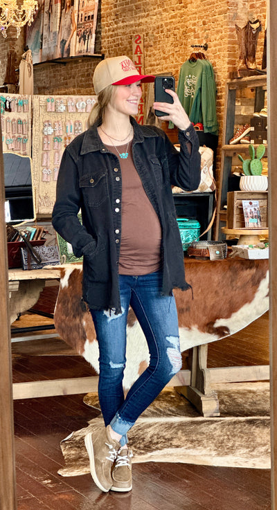 Western-inspired Ariat Hilo high-top slip-on shoe with genuine Brown Bomber leather and FLX Foam sole.