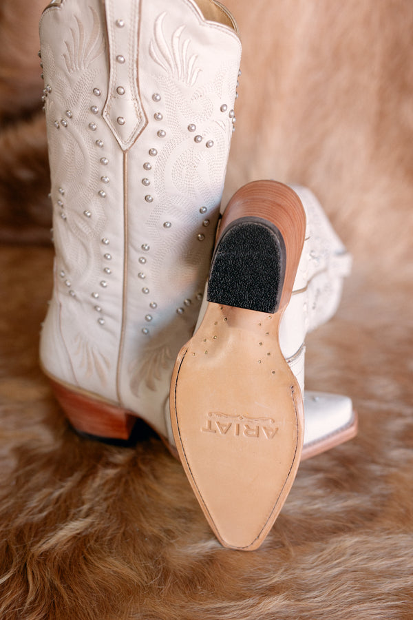 Ariat Pearl Western Snip Toe Boot [White] ✜ON SALE NOW✜