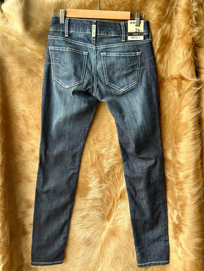 Back view of Ariat Ella jeans showing signature pocket design and flattering mid-rise fit