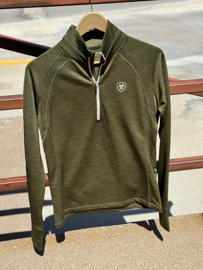 Ariat Tek Team Sweatshirt in Winter Moss, perfect for crisp outdoor evenings or casual outings.