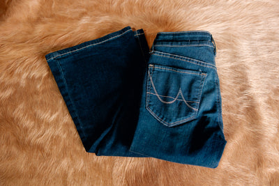 Ariat Ultra Stretch Perfect Rise Katie Flare Jeans in Maya wash available at Broker Leather.