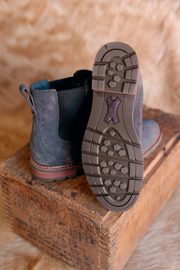 Bottom view of Ariat Wexford Waterproof Boots showing the sturdy, non-marking rubber outsole for traction.