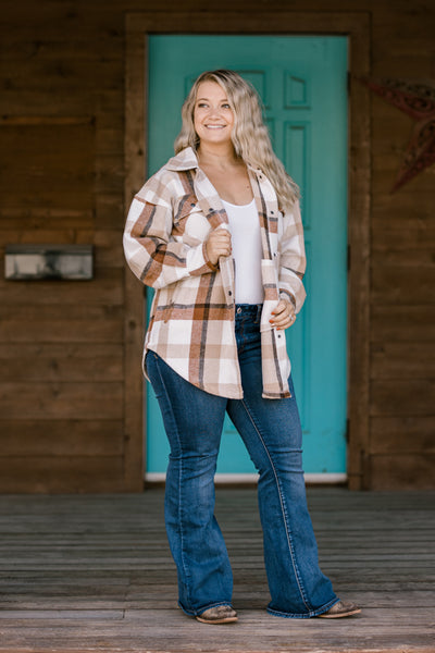 Bennett Neutral Tones Plaid Shacket
