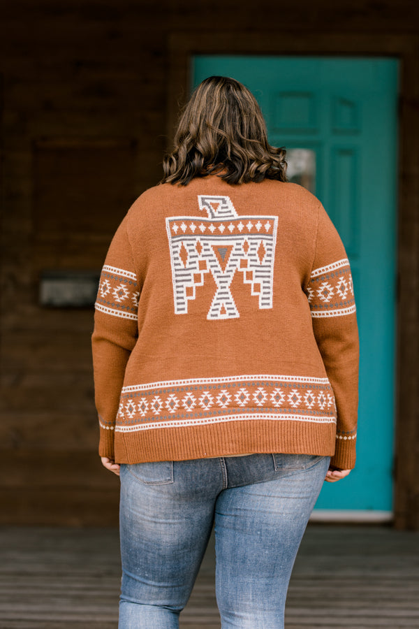 Billie Rust Thunderbird Aztec Sweater