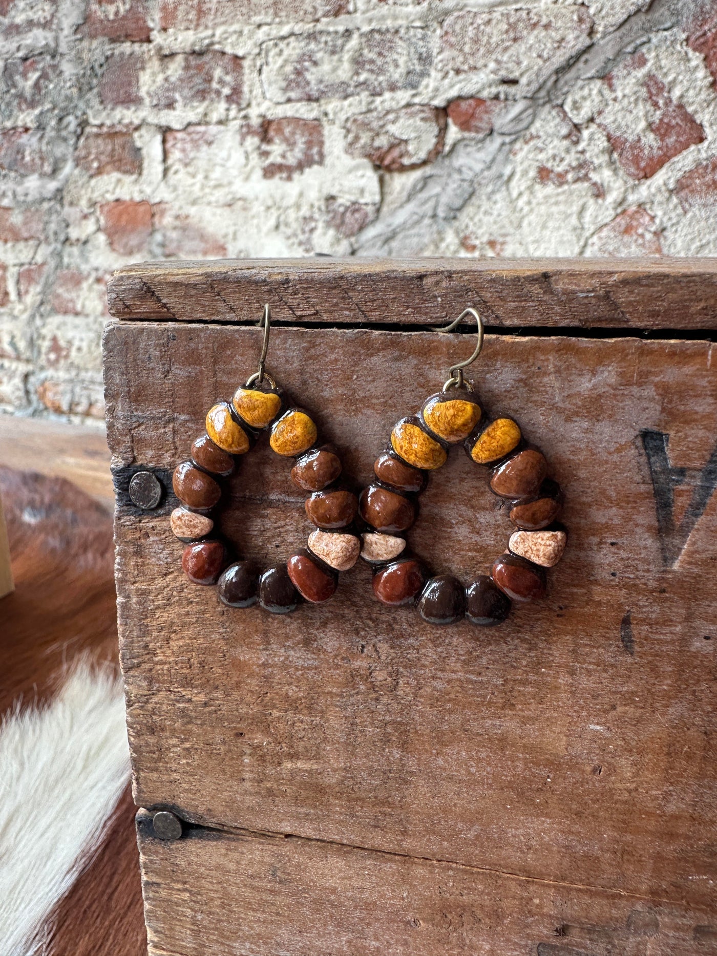 Bourbon Clay Teardrop Earrings