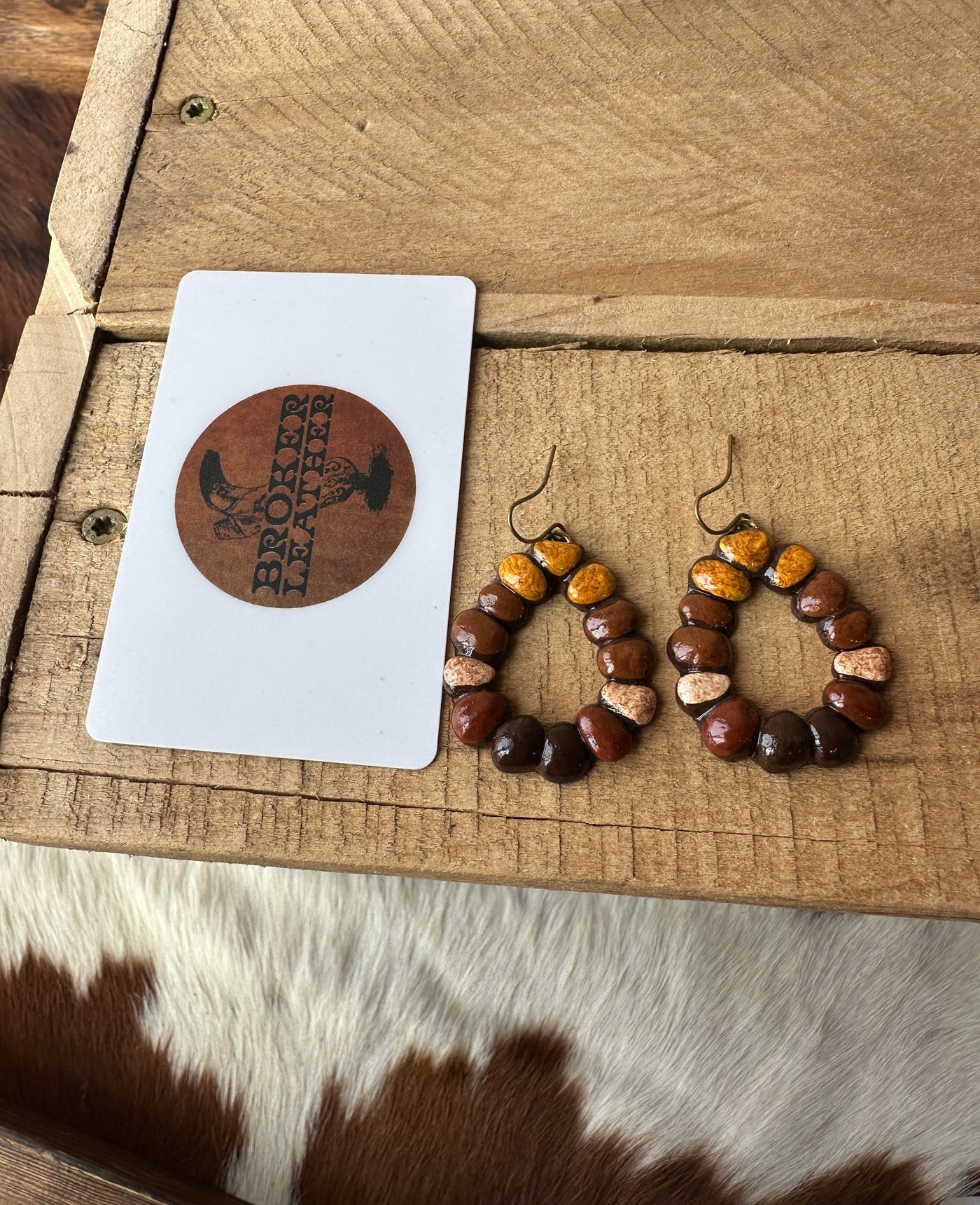 Bourbon Clay Teardrop Earrings