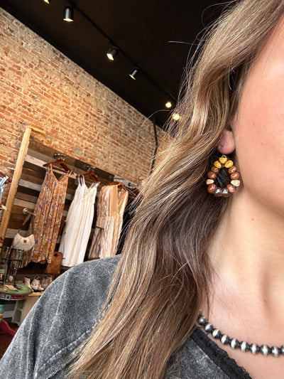 Bourbon Clay Teardrop Earrings