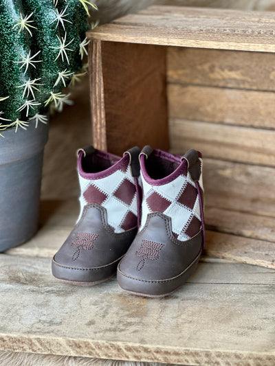 Braxton Patchwork Baby Boots – Stylish and Durable for Little Cowboys.