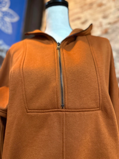 Brittney Half Zip Pullover [Rust Orange]